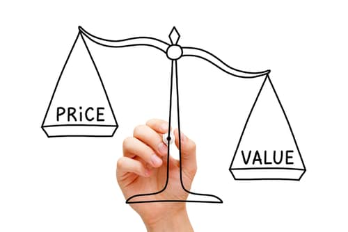 Are you charging enough in your auto repair shop for maintenance? With AutoFix Auto Shop Coaching. Image of hand with white marker drawing a balancing scale with the words Price and Value on the scales.